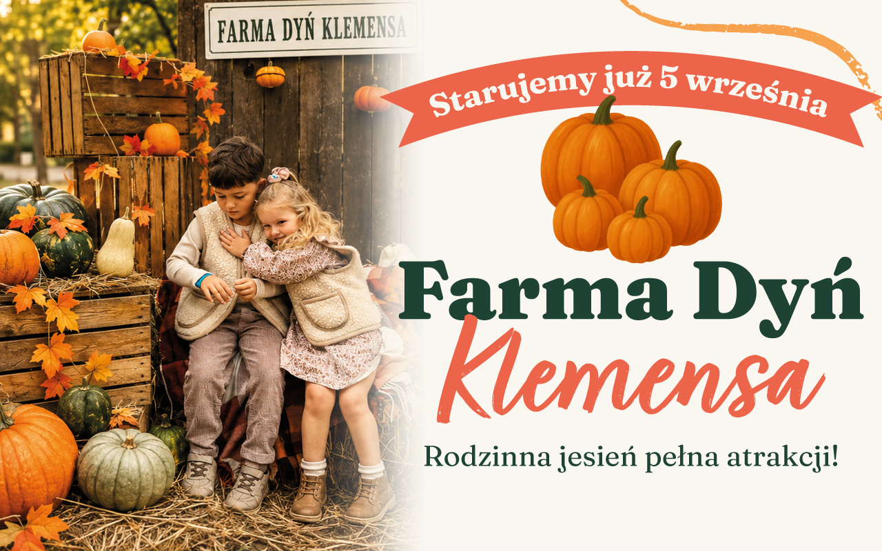 Read more about the article Jesień pełna dyni w Sadach Klemensa – Farma Dyniowa wraca już 5 września!
